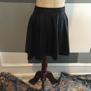 Chic faux leather black skater Skirt